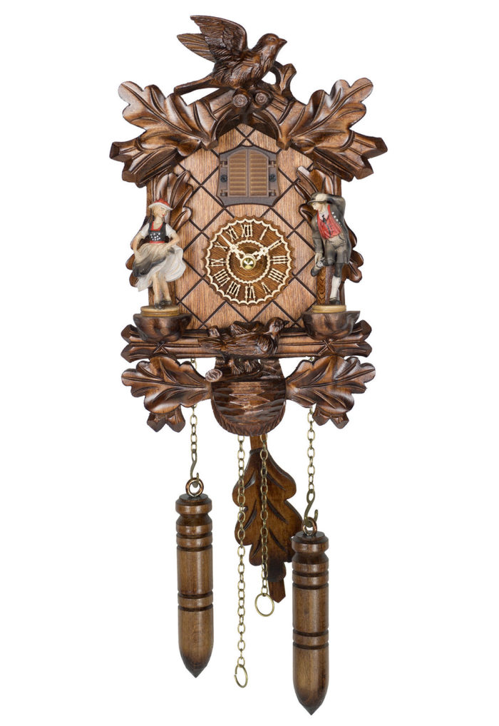 Quartz cuckoo clock classic with 2 dancing figures german design